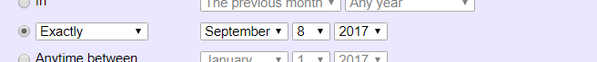 Example of Rule Set to Specific Date