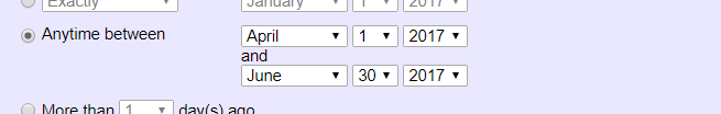 Example of Rule Set to Date Range