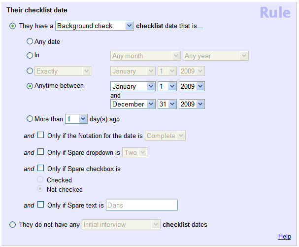 Example of Rule Set to Find Dates in 2009