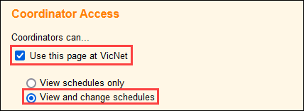 Image of Coordinator scheduling options