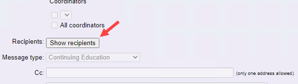 Image of Show Recipients Button