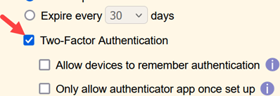 Image of Two-Factor Authentication Setting