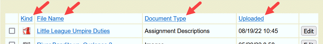 Image of Column Headings