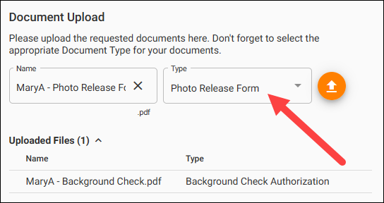 Document Types dropdown in VicNet