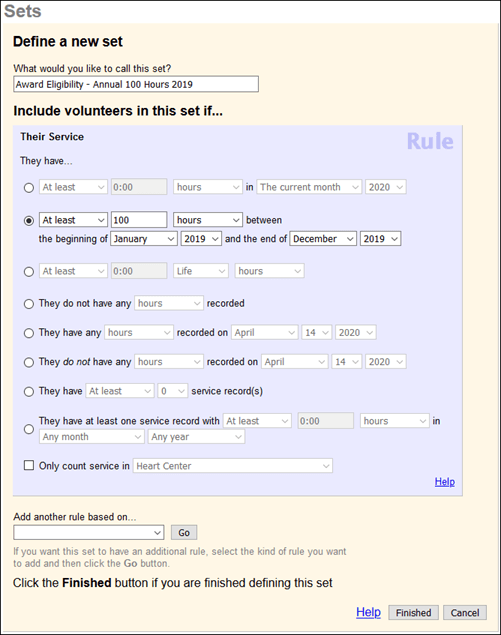 Image of Award eligibility Set