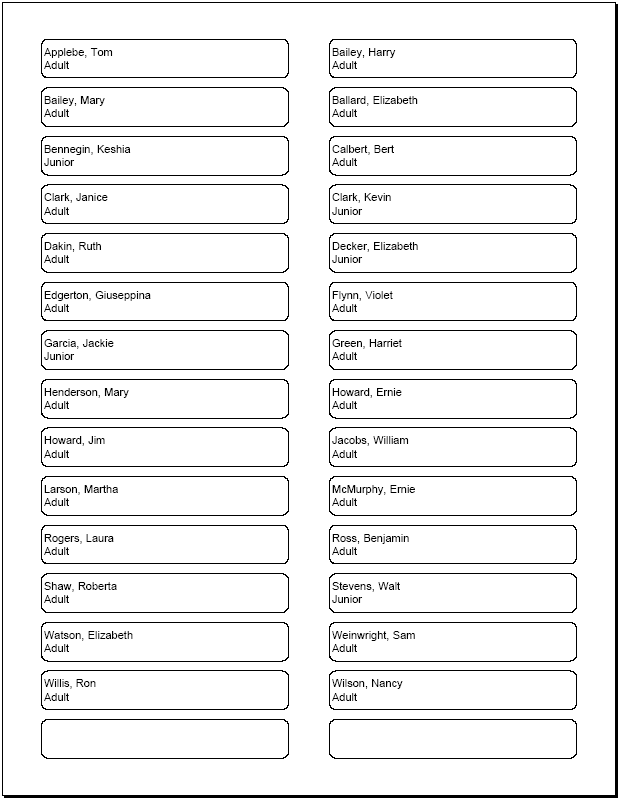 Example of a File Folder Labels Reports